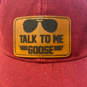 “Talk to me Goose” burgundy baseball cap
